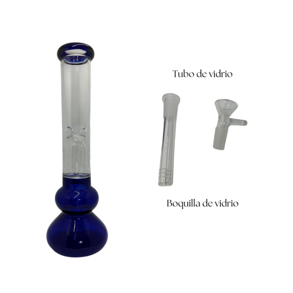 Bong de vidrio azul con percolador de 26 cm - Imagen 4