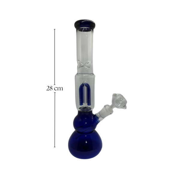 Bong de vidrio azul con atrapa-hielo de 28 cm - Imagen 3