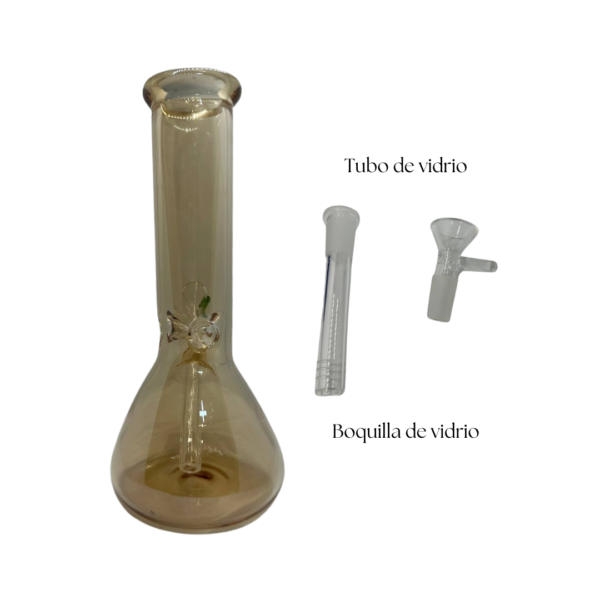 Bong tradicional de vidrio color café - Imagen 4