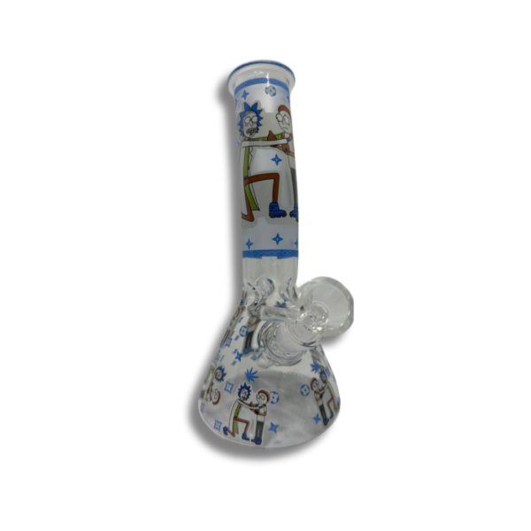 Bong de vidrio con temática de Rick and Morty