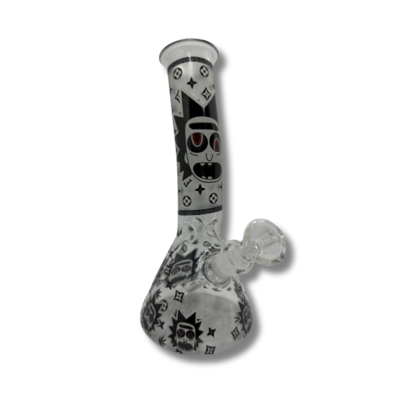 Bong de vidrio con temática de Rick and Morty