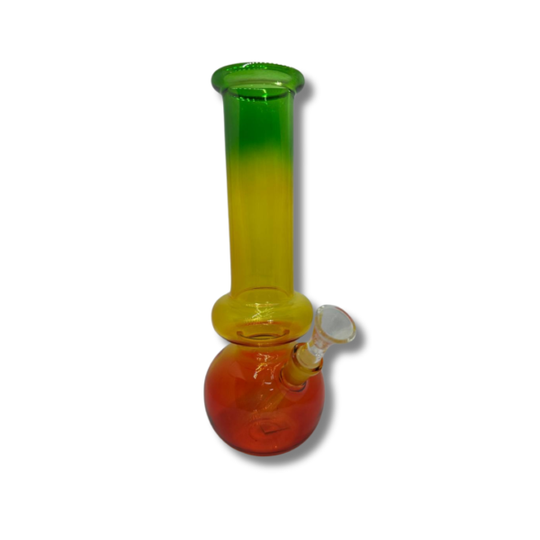 Bong sencillo de vidrio con diseño Rasta