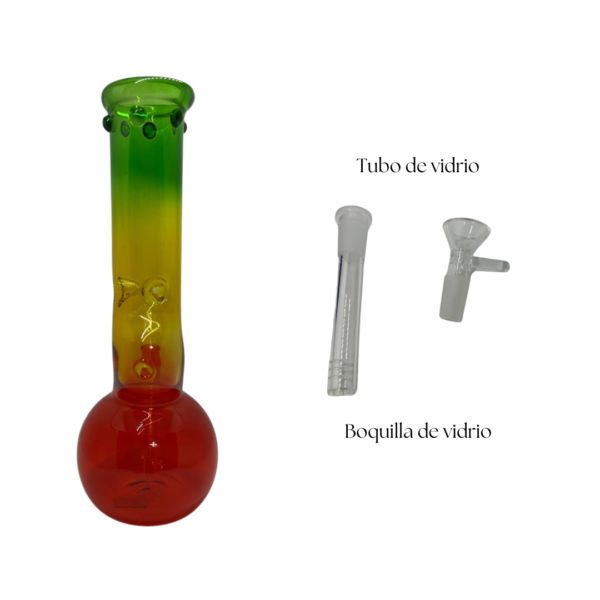 Bong de vidrio con diseño Rasta 2 - Imagen 4