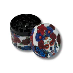 Grinder Metálico Calavera Mexicana – 4 Piezas – Diseño 360°