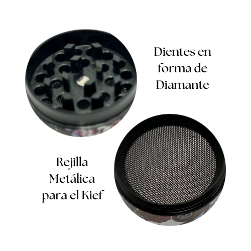 Grinder Metálico Calavera Catrina Guindo – 4 Piezas – Diseño 360° (Mini) - Imagen 3